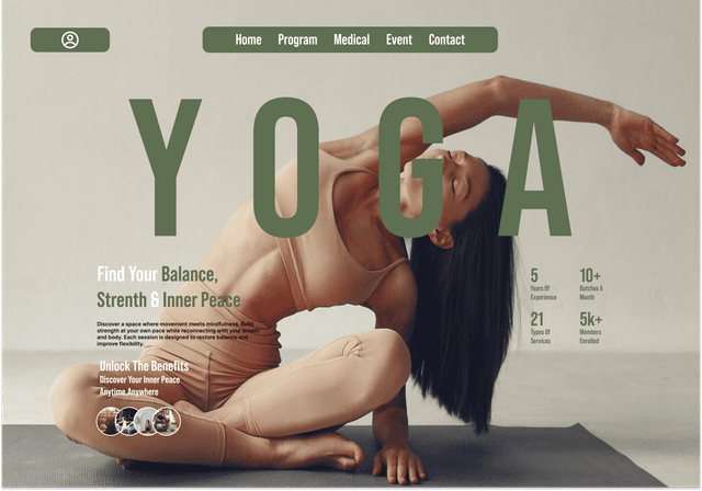 Yoga web design UI/UX